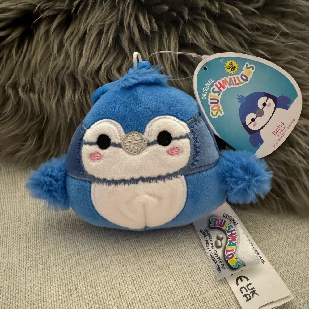 Squishmallow Babs the Bluejay clip on